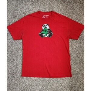 LRG BRAND Panda Graphic T-SHIRT LIFTED RESEARCH GROUP RED TEE Size 2XL